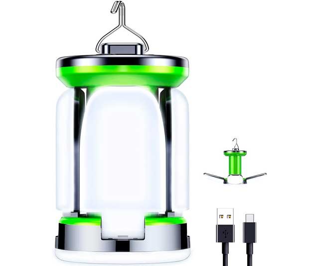 Lámpara led para camping en color verde