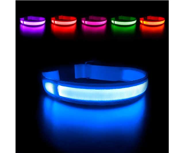 Collar luminoso para perros con el color azul en primer plano