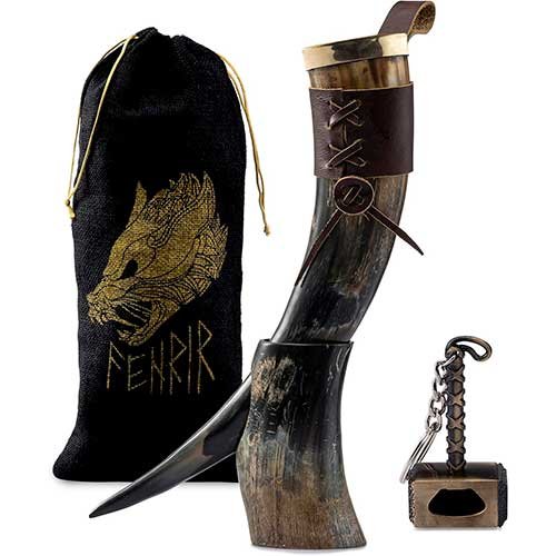 Cuerno vikingo de Fenrir para beber