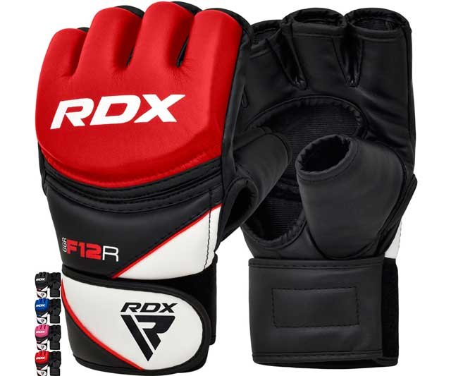Guantes para practicar MMA de color rojo y negro