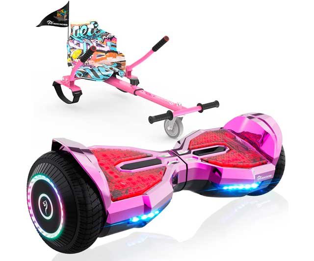Hoverboard con silla de color rosa