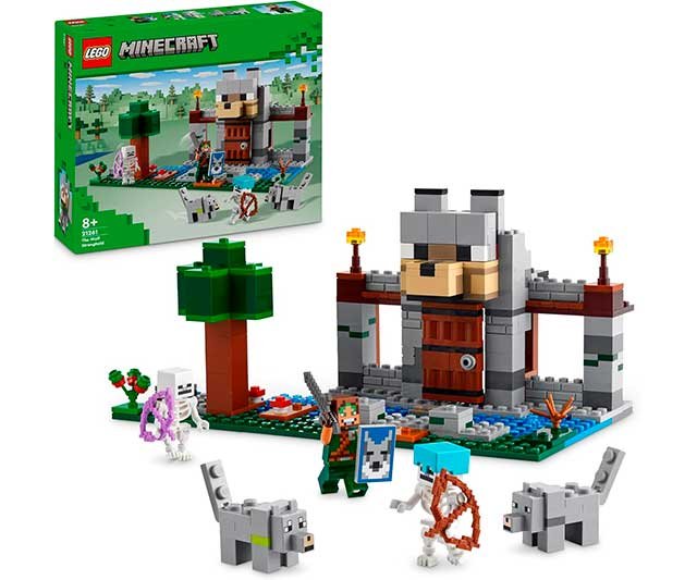 Fortaleza lobo del juego Minecraft en Lego