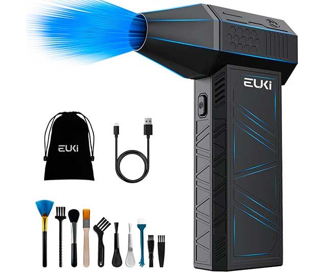 EUKI Limpiador de Aire Comprimido Eléctrico: 3 Velocidades, Recargable por USB – Limpieza para PC y Teclados 0 (0)