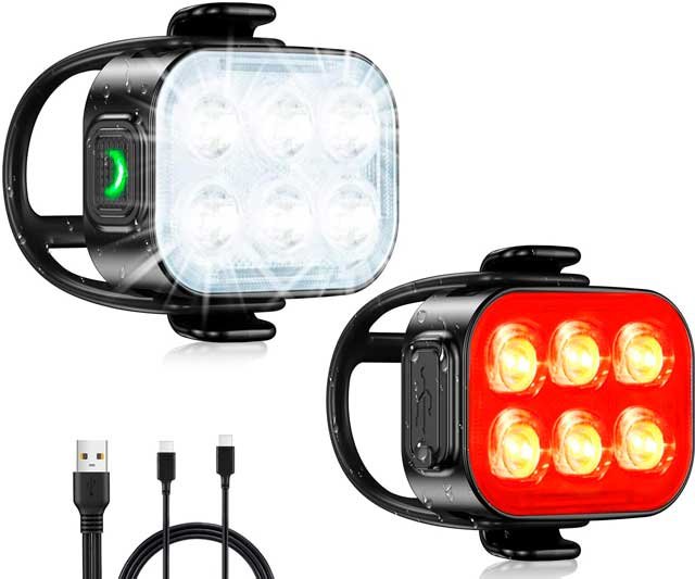 Luz led recargable por usb para bicicleta