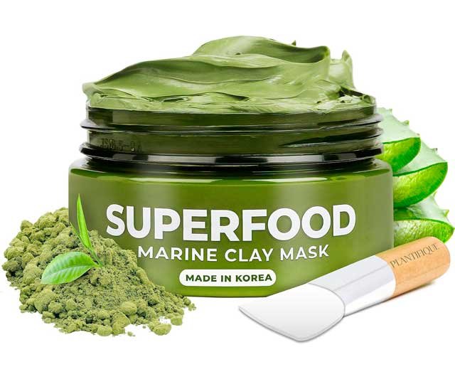 Mascarilla facial coreana de color verde
