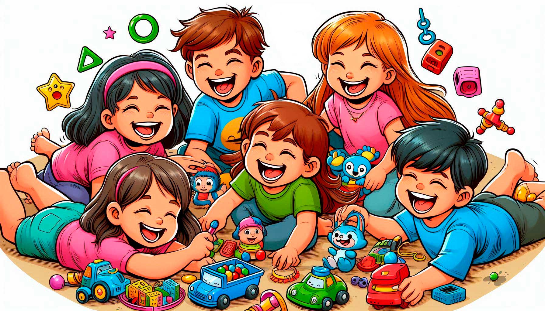 niños-jugando Grupo de niños riendo y jugando con juguetes