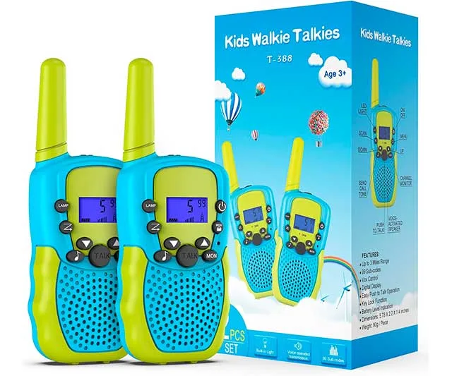 Walkie Talkie para niños de color verde gusanito