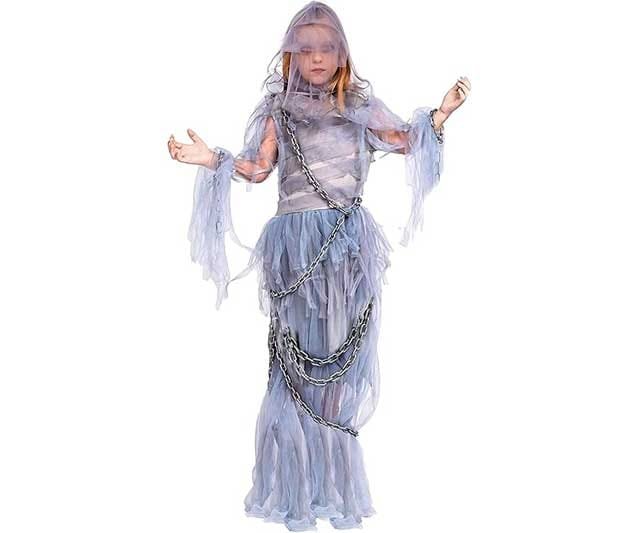 Disfraz de fantasma para niña de Halloween