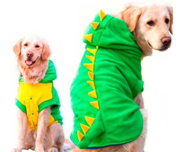 Disfraz para perro de dinosaurio verde