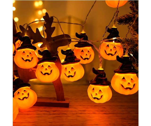 Girnalda de luces de calaba para decoración en Halloween