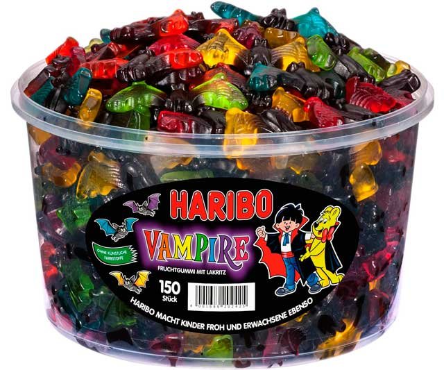 Paquete de Haribo vampis, las gominolas para Halloween