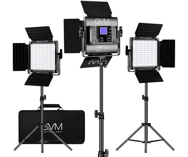 Set de 3 lámparas led con trípode