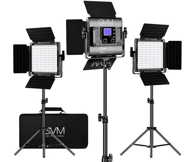 Set de 3 lámparas led con trípode