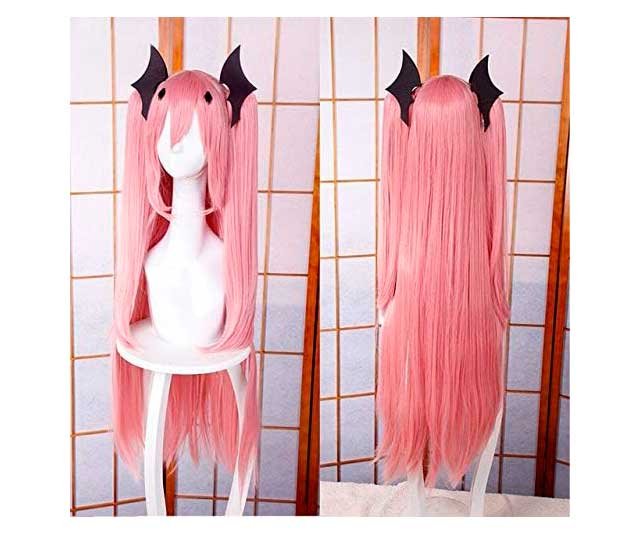 Peluca de cosplay o Halloween rosa del anima Owari sin Serafín