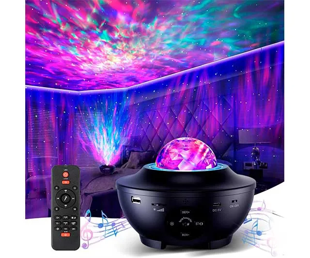 Proyector de galaxias bluetooth con altavoces y luces led