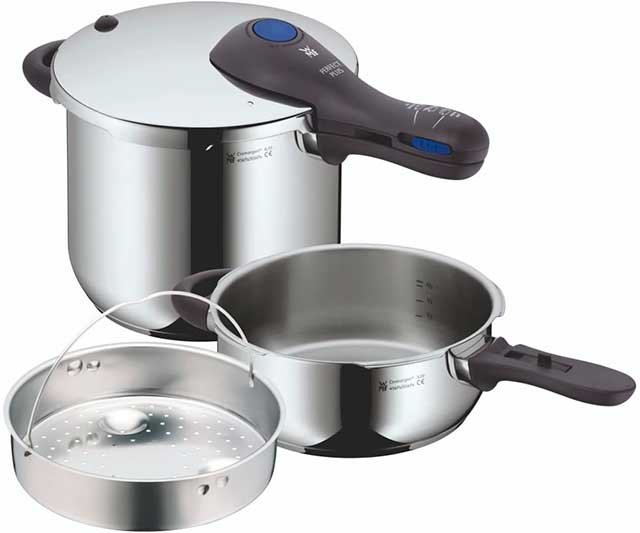 Set de olla rápida de 6 litros, 3 litros y caporera