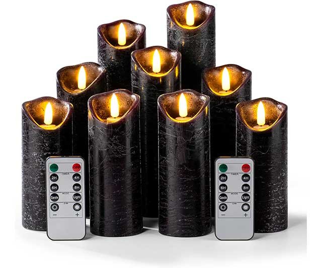 9 velas negras LED perfectas para decorar en Halloween