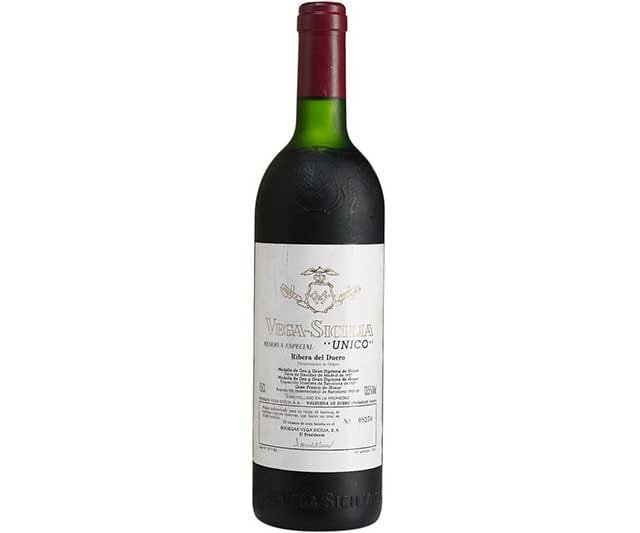 Botella de Vega Sicilia Unico reserva