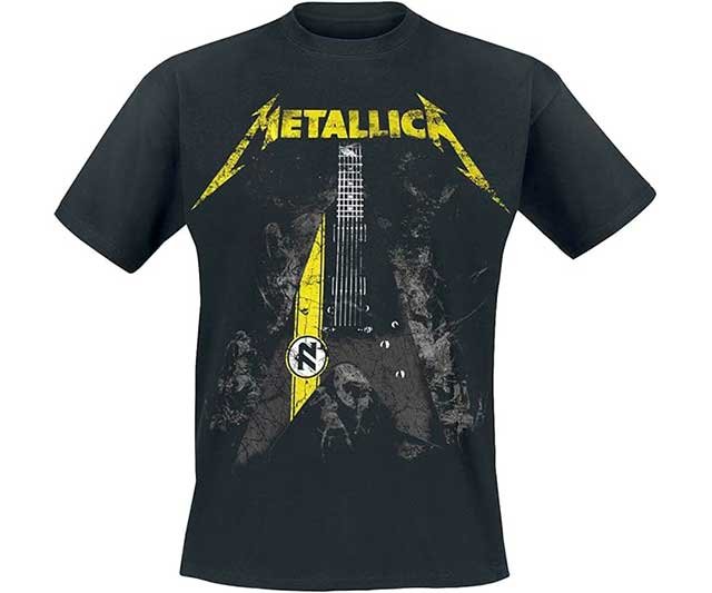 Camiseta Metallica con la guitarra Vulture de Hetfield