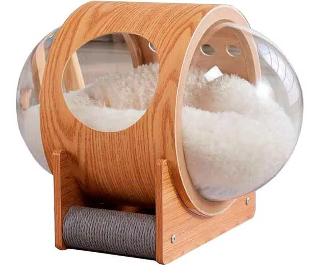 Casa de Madera Transparente para Gatos