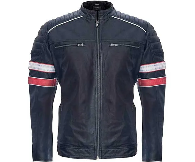Cazadora de Cuero Motera Infinity Leather para Hombre