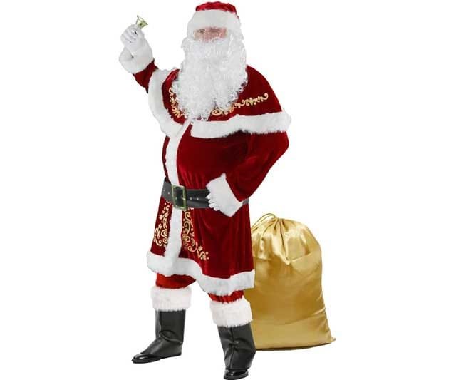 Disfraz de Papá Noel de Terciopelo con 12 piezas