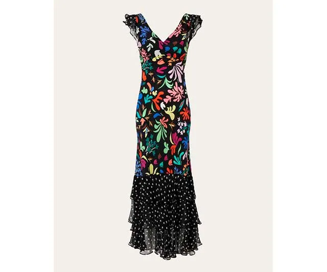 Vestido largo Ossy 100% seda estampado de Rixo