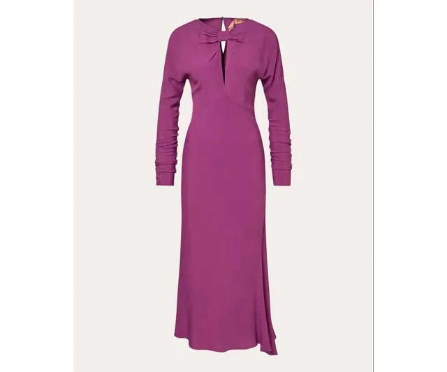Vestido Midi de Nº2 en Tejido Satinado con Mezcla de Seda