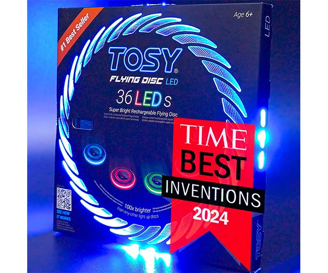 TOSY Frisbie Disco Volador: 16 Millones de Colores RGB, 36 LEDs, Recargable