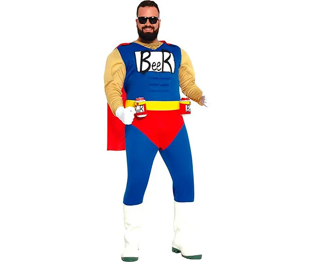 Disfraz de Beerman parecido a Duffman de los Simpson