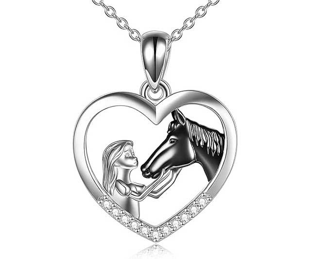 colla-niña-y-caballo Collar Plata 925 Niña y Caballo con Circonitas