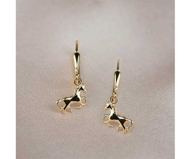 pendientes-oro-caballos Pendientes Caballo Oro 333 para Niña