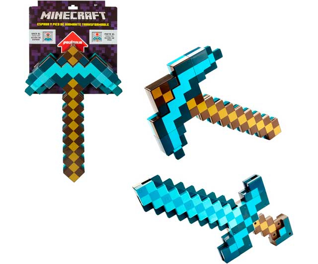 espada-y-pico-minecraft-mattel Pico y espada diamanto Minecraft Mattel