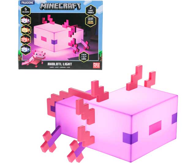 luz-minecraft-axolotl Luz Minecraft Axolotl Oficial 5 Colores