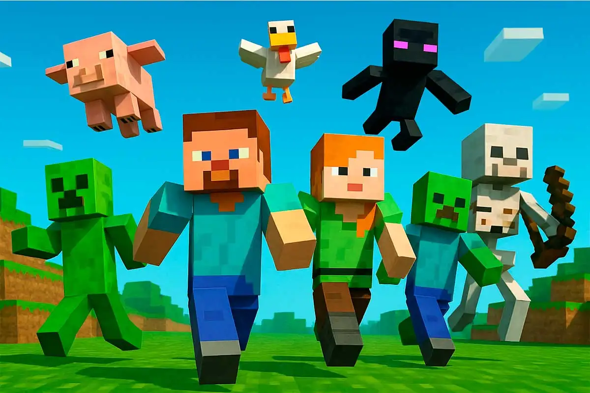 minecraft-characters Minecraft characteres running